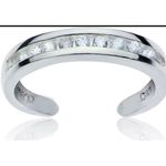 Boutique NEW White Gold‎ Filled Adjustable Pinky Toe Midi Channel Band Ring Photo 1