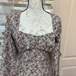 ZARA  Square Neck Floral print mini Dress Coquette girl cocktail milk-dress M Photo 4