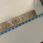 Tan Beige Textured Vegan Leather Wide Golden Buckle Belt Size Large Photo 7