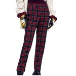 ZARA  Plaid Straight Leg Slim Pant Black and Red Size 4 Photo 10