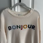 Z Supply Z. Supply Sienna Bonjour Sweater Knit Sweater Small Ivory/Sandstone Photo 1