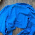Bebe  Blue Long Sleeved Blouse Photo 4