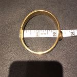 Coach Vintage Enamel Bangle Geometric Cube Square Print secure closure Cuff Bracelet Gold .5 wide band jewelry retro preppy minimalist Photo 10