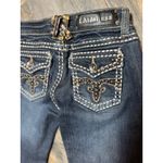 LA Idol Jeans Womens Size 1 TALL Dark Wash Bling Low Rise Bootcut Denim Y2K Stud Blue Photo 12
