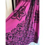 Max edition  Boho Peasant Dress – Size Medium – Purple & Black Floral Paisley Photo 4