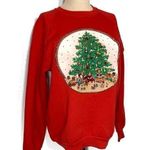 Vintage Hand beaded Christmas Sweatshirt Size L Photo 0