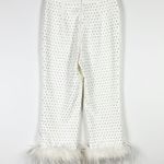 Akira White Bridal Bride Crystal Jewel Diamond Embellished Feather Trouser Pants Photo 3