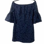 BB Dakota Danlyn  SZ 4 Blue Lace Off Shoulder Dress Photo 2