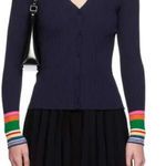 STAUD NWOT Cargo Navy Multi Ribbed Cardigan Size Small Photo 0