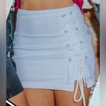 Zaful White side lace up mini skirt Photo 1