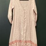 Soft Surroundings  Genevieve cotton crochet cottagecore Longsleeve Pink dress xs Photo 3