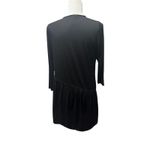 Ruti Lisa Asymmetrical Jersey Ruffle Hem Long Sleeve Tunic Top Size 0 Black Photo 1