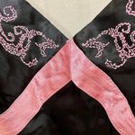 Night Gown Nighty Slip Chamise Teddy Black & Pink Embroidered Vintage Size L Photo 3