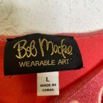 Bob Mackie  Pink Metallic Floral Embroidered Relaxed Cut Out Sleeve Knit Blouse Photo 3