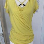 I.N. San Francisco Vintage Y2K Light Yellow Made in USA Halter Wrap Baby Tee Top Size M Photo 0