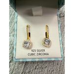 Nanette Lepore NIB Leverback Vermeil 925 Silver Cubic Zirconia Earrings Photo 3