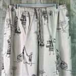 Hot Cotton Woman Size 3X Capri Pants with Faceless Person Print Linen/Cotton Tan Photo 2