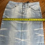 EXPRESS Y2k Embellished Bleached Denim Mini Skirt Size 7/8 Photo 9