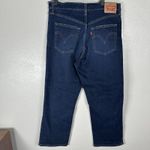 Levi's  Jeans Womens 32X27 Ribcage Straight Ankle Button Fly Dark Wash Stretch Photo 3