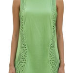 Alberto Makali Lime Soft Suede Perforated Lazar Cut Sleeveless Top NWOT Size S Photo 0