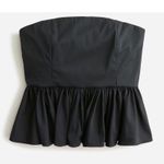 J.Crew straplessāblack taffeta peplum top size 6 Black Photo 9