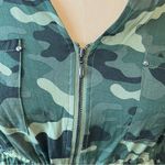 Torrid  Green Camo Challis Zip Front shirt Dress Photo 6