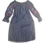 Philosophy  Embroidered Chambray Off The Shoulder Peasant Dress Photo 10
