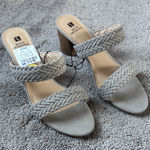 White Mountain  Eve Gray Suede Braided Wedge Sandals SIZE 9M Photo 0