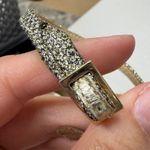 Jimmy Choo  Silver Gold Sparkle Strappy Heels Womens 9 Leather Glitter Glam Shoe Photo 9