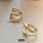 2 Pieces Vintage Inner Style Geometric Punk Alloy Exaggerated Stacked Rings Gold Photo 2