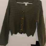 Cotton Emporium  Olive Button-Up Cardigan Photo 0
