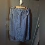 Eddie Bauer Women’s  Dark Blue Denim Maxi Skirt with Slit Photo 4