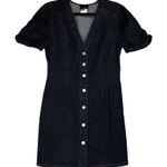 Urban Outfitters Lumiere Black Stretch Denim V Neck Mini Dress Size S New Photo 0