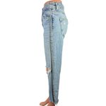 ZARA Basic Blue Light Wash Ripped Knee Distressed Raw Hem Crop Denim Jeans Sz 2 Photo 1