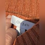 On 34th Women Mock Neck Cable Sweater In Cinnamon Color Size L Photo 7