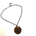 NW Signed Star Enamel abalone Pendant Necklace Maroon Rhinestones Purple Photo 7