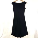Necessary Objects Vintage 80s  S‎ Black Beaded HiLo Midi Dress Goth Moody Party Photo 2