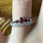 Natural Vermelho Red Garnet Sterling Silver Ring Size 5.75 Photo 0