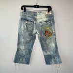 True Religion  Vintage Butterfly Embroidered Beaded Low Rise Cutoff Jeans Size 27 Photo 1
