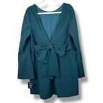 Lulus  NWT Elegant Cutie Emerald Bow Bell-Style Long Sleeve Backless Mini Dress Photo 5