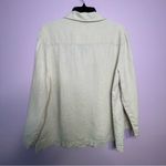Chico's 100% Linen Jacket Cardigan Breezy Beige Lagenlook Button Collar Large Photo 4