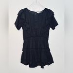 Love Shack Fancy  Natasha Black Swiss Dot Eyelet Cotton Mini Dress Size XL Photo 2