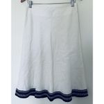 Willi Smith Linen White Black Embroidered Lined Elegant Summer Fashion Skirt 4 Photo 1