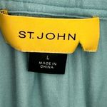 St. John blue buttery soft modern chic zip track suit jacket rhinestone detail L Photo 5