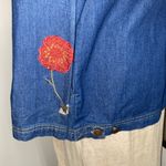 VNTG Tudor Court by Haband Shirt/Jacket w/Floral Embroidery Granny Cottagecore Blue Size M Photo 6
