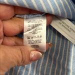 Loft  Linen Blend Blue/White Striped Button Dowm Long Sleeve Dress Photo 7