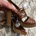 NWOT Report Womens Sandals Block Heel Strappy Faux Leather Buckle Brown Size 11 Photo 3