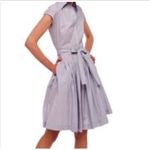 Norma Kamali  Belted Pinstripe Button Down Shirt Dress Size L Photo 1