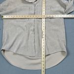 ZARA Womens XS Corduroy Shirt Beige Top Button Down Long Sleeve Casual Long Hem Photo 2