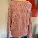 Free People  Best Of You Sweater Womens V-Neck Purple Lilac Open Knit M Medium Photo 2